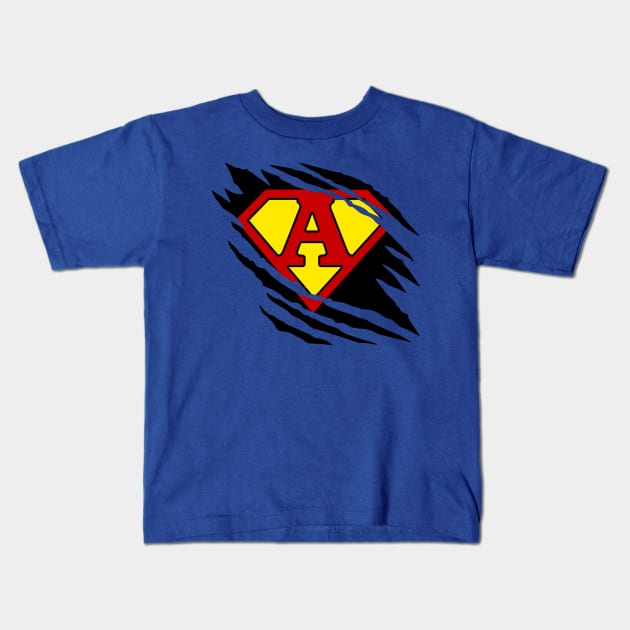 Super A Claw Slash Kids T-Shirt by NextLevelDesignz